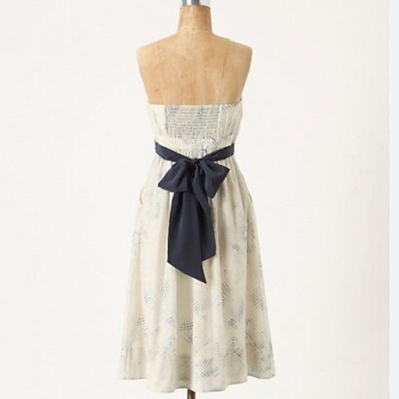 RARE Anthropologie Edme & Esyllte Fanning Triangles Strapless Dress POCKETS! 🥰 - Picture 7 of 15